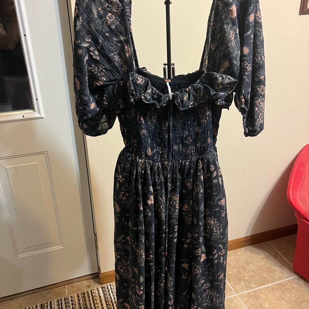 Oasis Black Floral Square-Neck Maxi Dress - Picture 3 of 4
